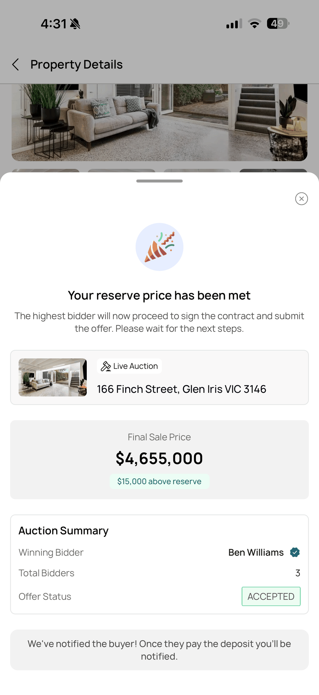 Reserve met notification: 166 Finch Street, Glen Iris sold at $4,655,000