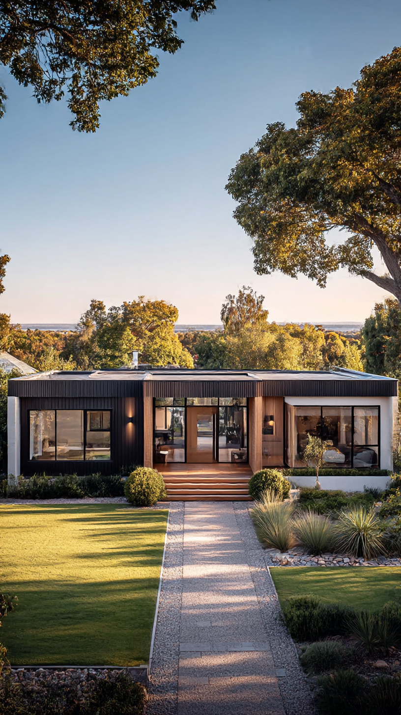 Melbourne home exterior photographed at golden hour