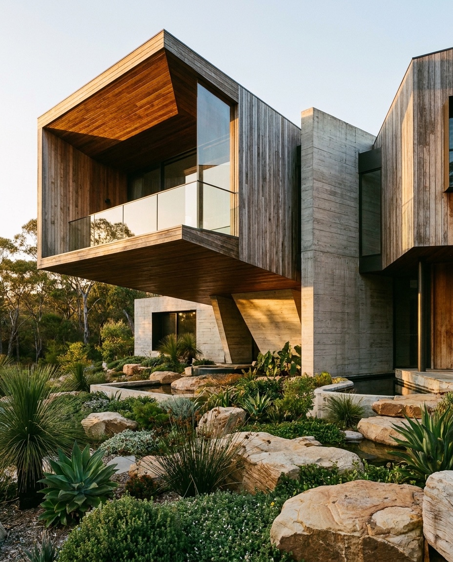 A distinctive architect-designed home set in landscaped gardens